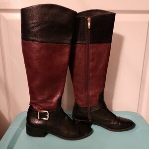 Vince Camuto Black and Brown Boots with Equestrian Charm